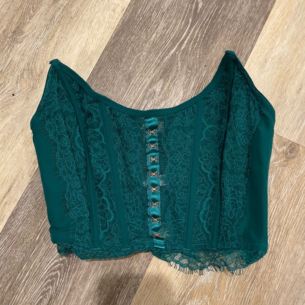 Victoria's Secret Teal Lace Crop Top